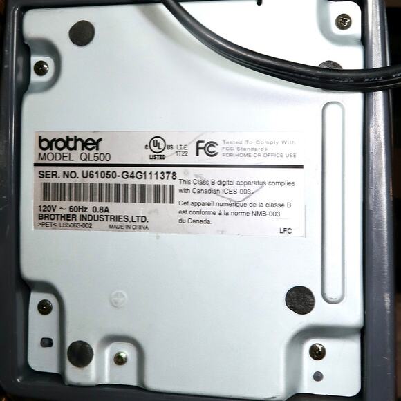 Brother P-touch QL-500 thermal label printer Ser. No. U61050-G4G111378 - Picture 6 of 6